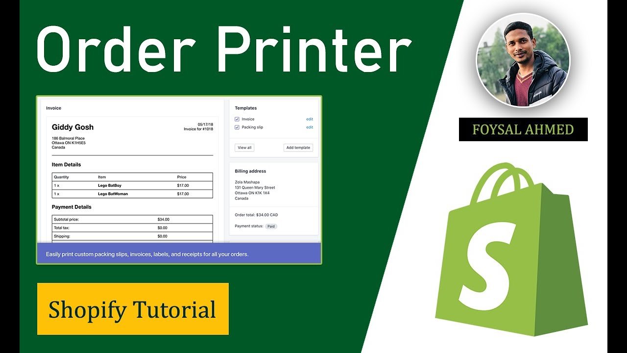 How to Print Customer Invoice in Shopify? Order Printer App