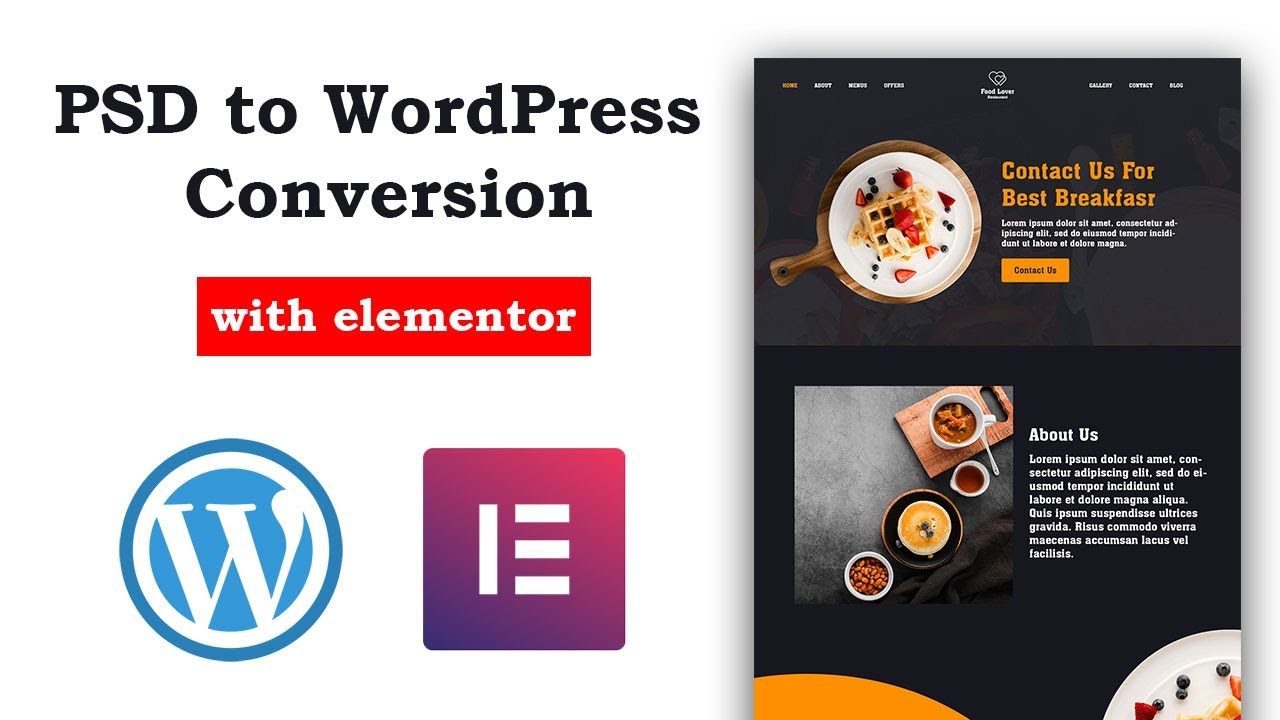 PSD to WordPress Conversion Tutorial for Restaurant Website