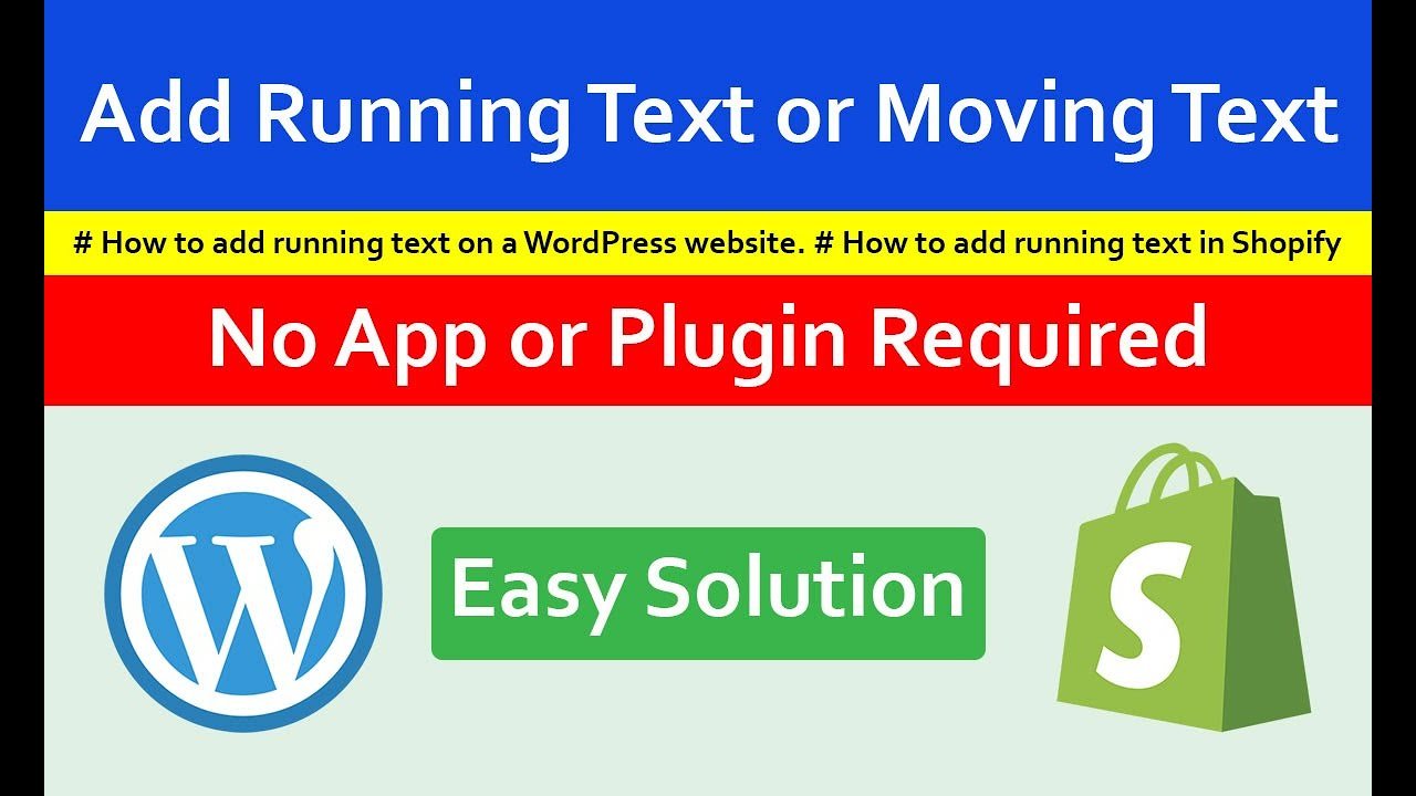 How to Add Running Text to any Websites without plugin or apps