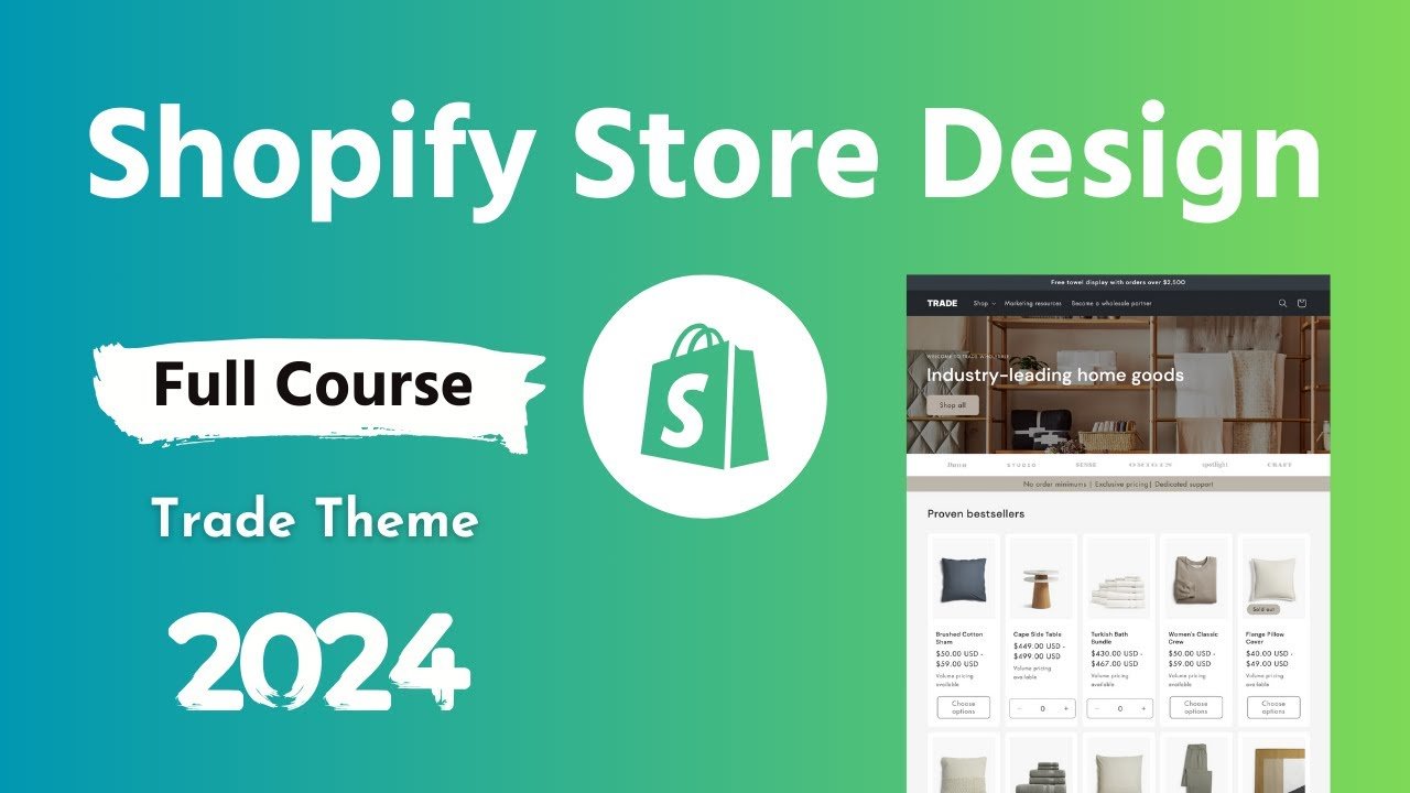 Shopify Store Design Full Course with Trade Theme