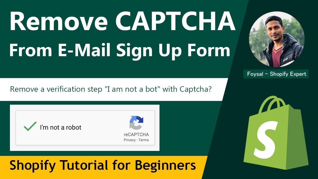 How to Remove CAPTCHA from Email Signup Form Shopify Store